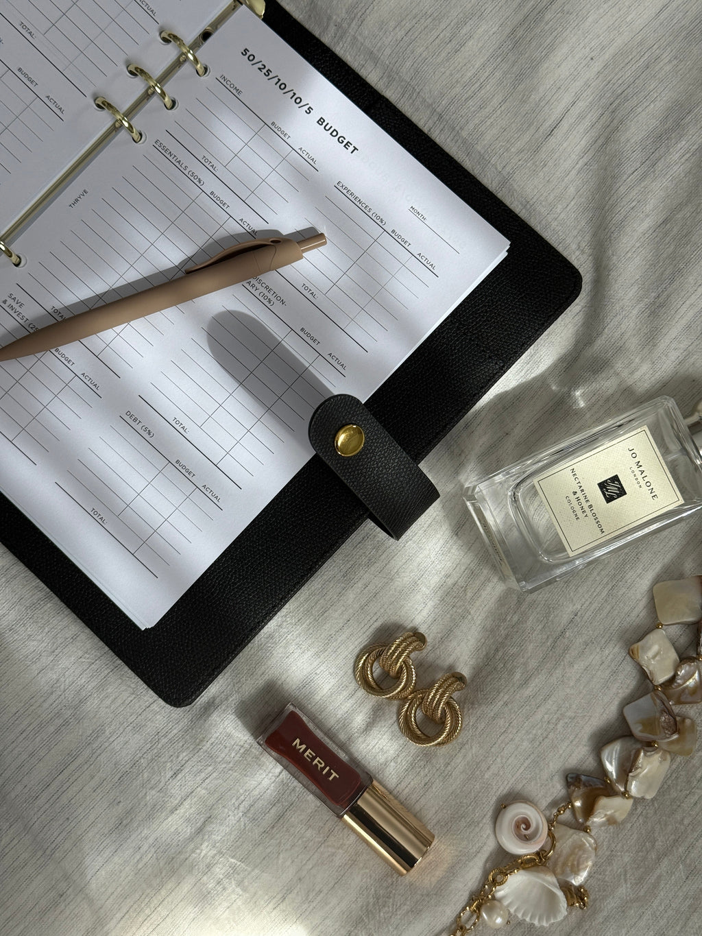 PLACEHOLDER: Binder styled flat lay
